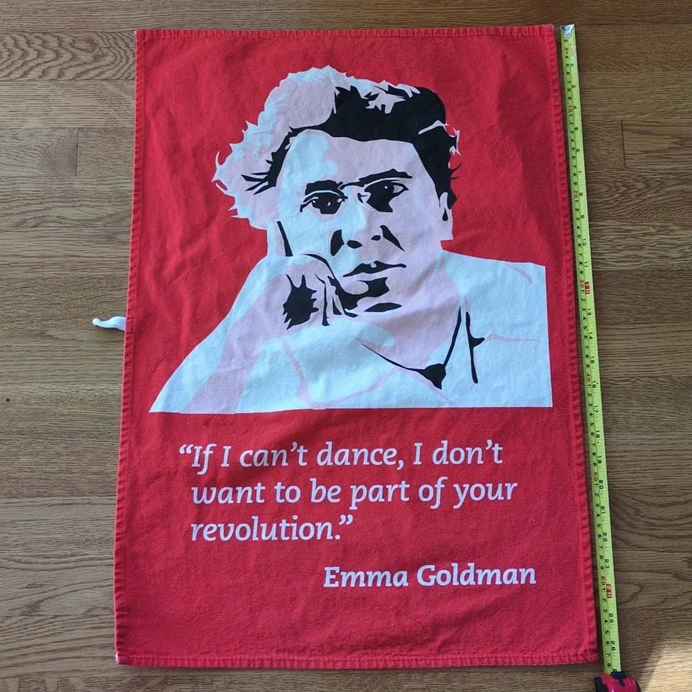Radical Tea Towel Emma Goldman Revolution Red Kitchen Decor Rebellion